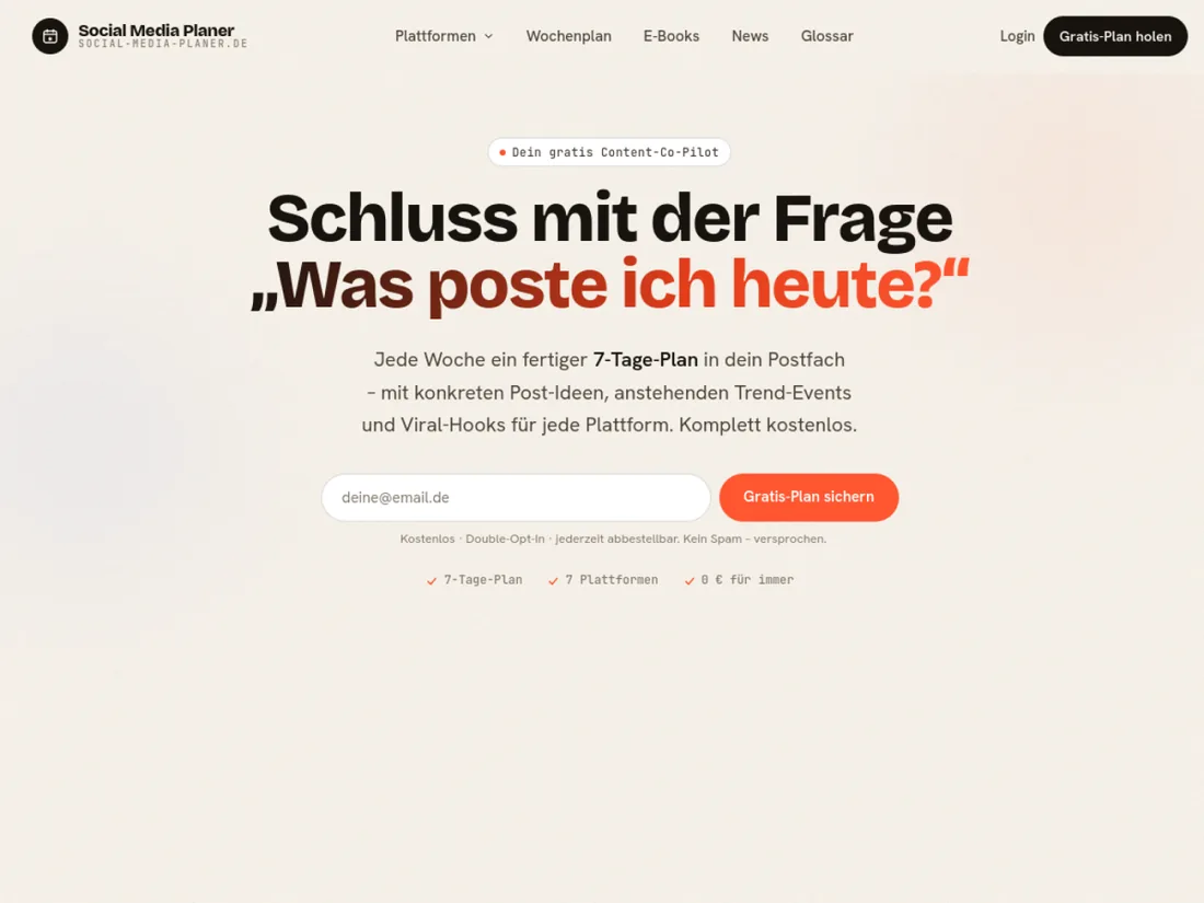 Screenshot von Social Media Planer